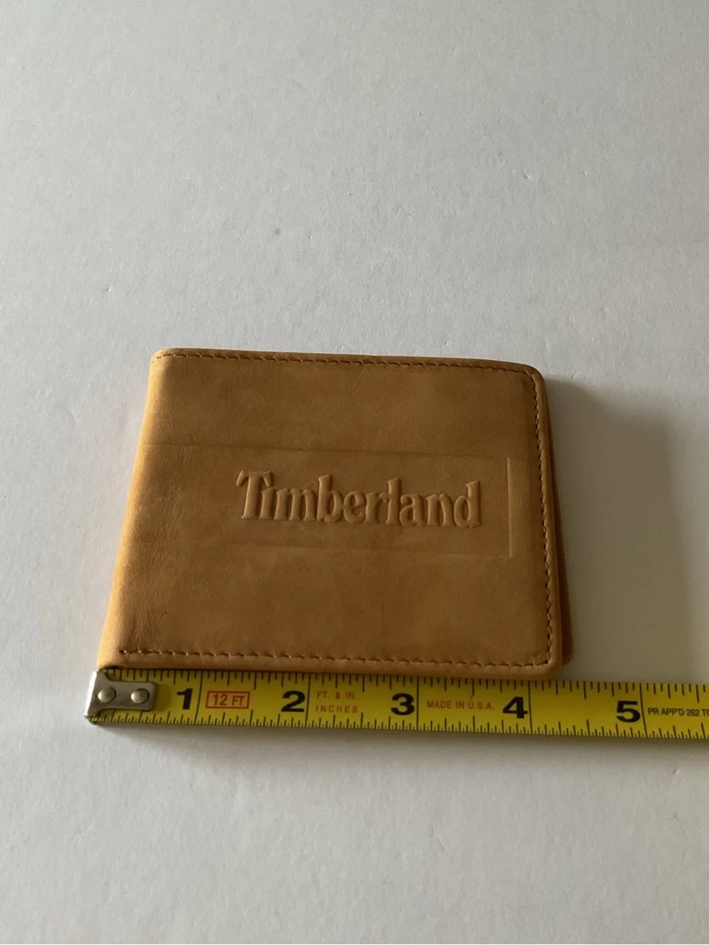 TIMBERLAND WHEATLOCK NUBUCK SUEDE BIFOLD WALLET 1973 TAN NWOT